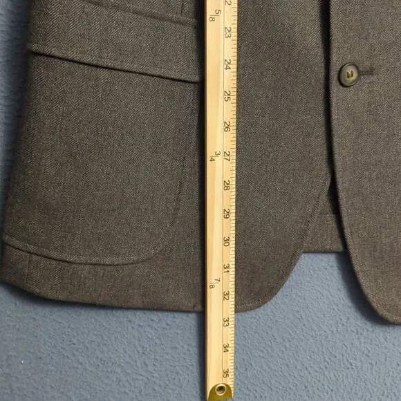Patagonia VTG Sports Coat Men's 44R Brown Half Lined Herringbone Tweed Stretch - Picture 11 of 16
